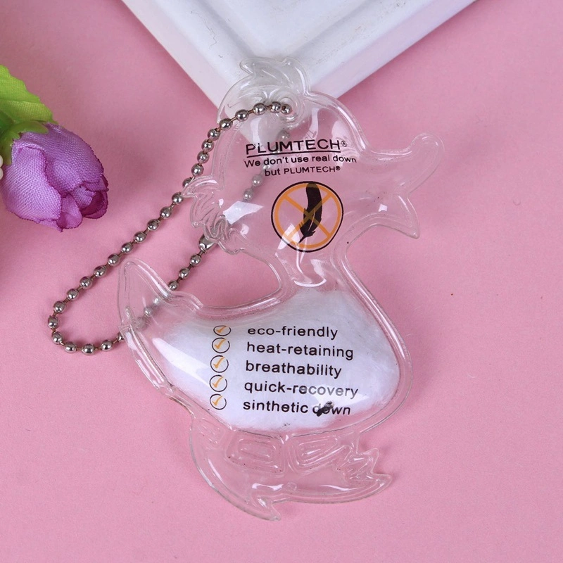 Customized Garment PVC Hang Tag with Down Feather Filled